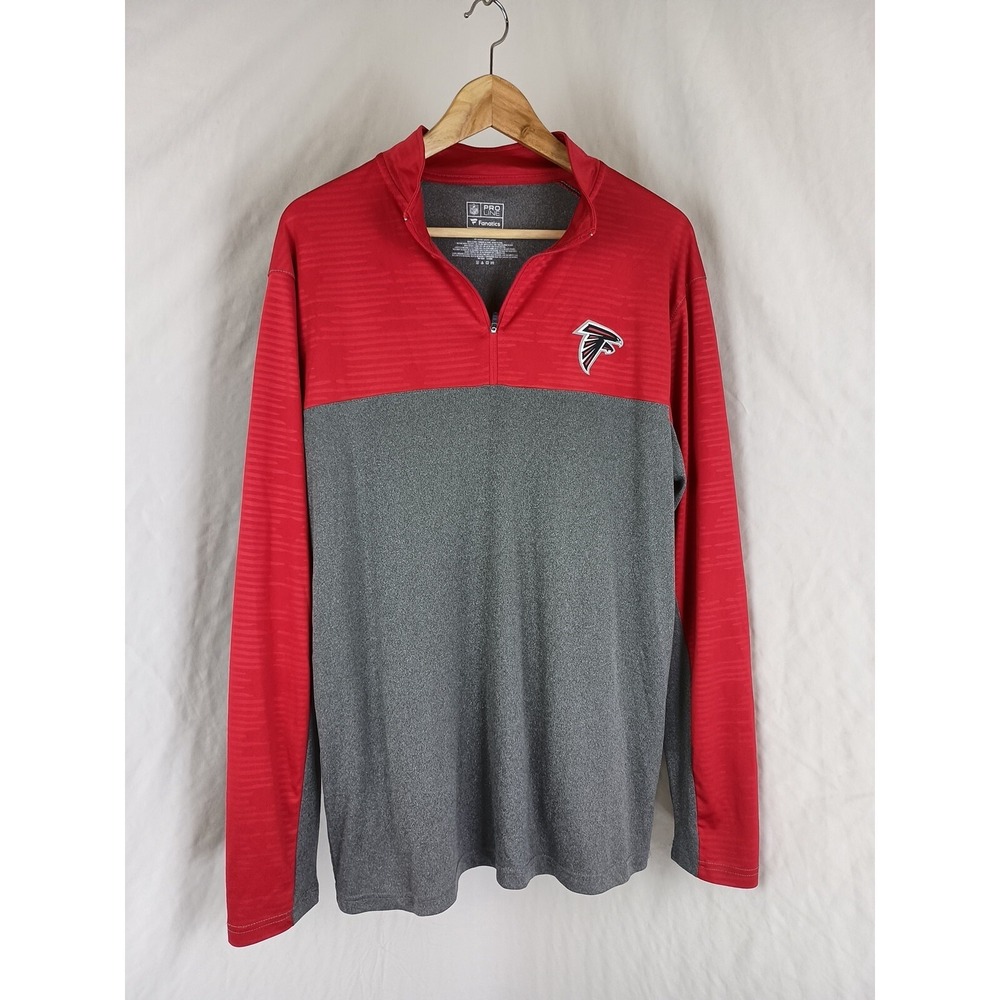 Fanatics‎ Men's Performance 1/4 Zip Pullover Red Atlanta Falcons Mens Size Large